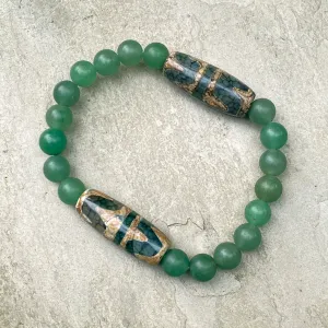 Tibetan Agate and Jade Bracelet