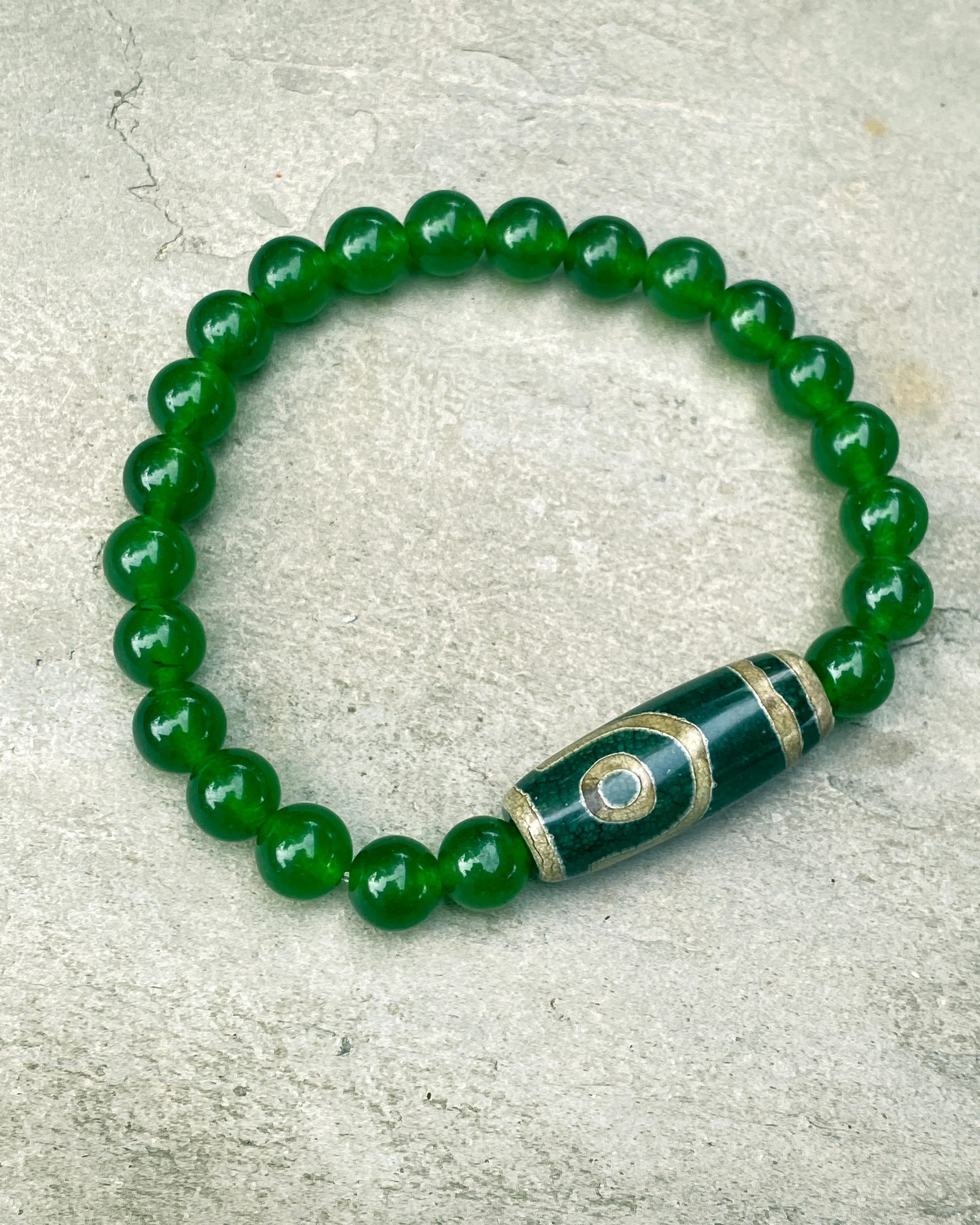 Tibetan Agate and Jade Bracelet