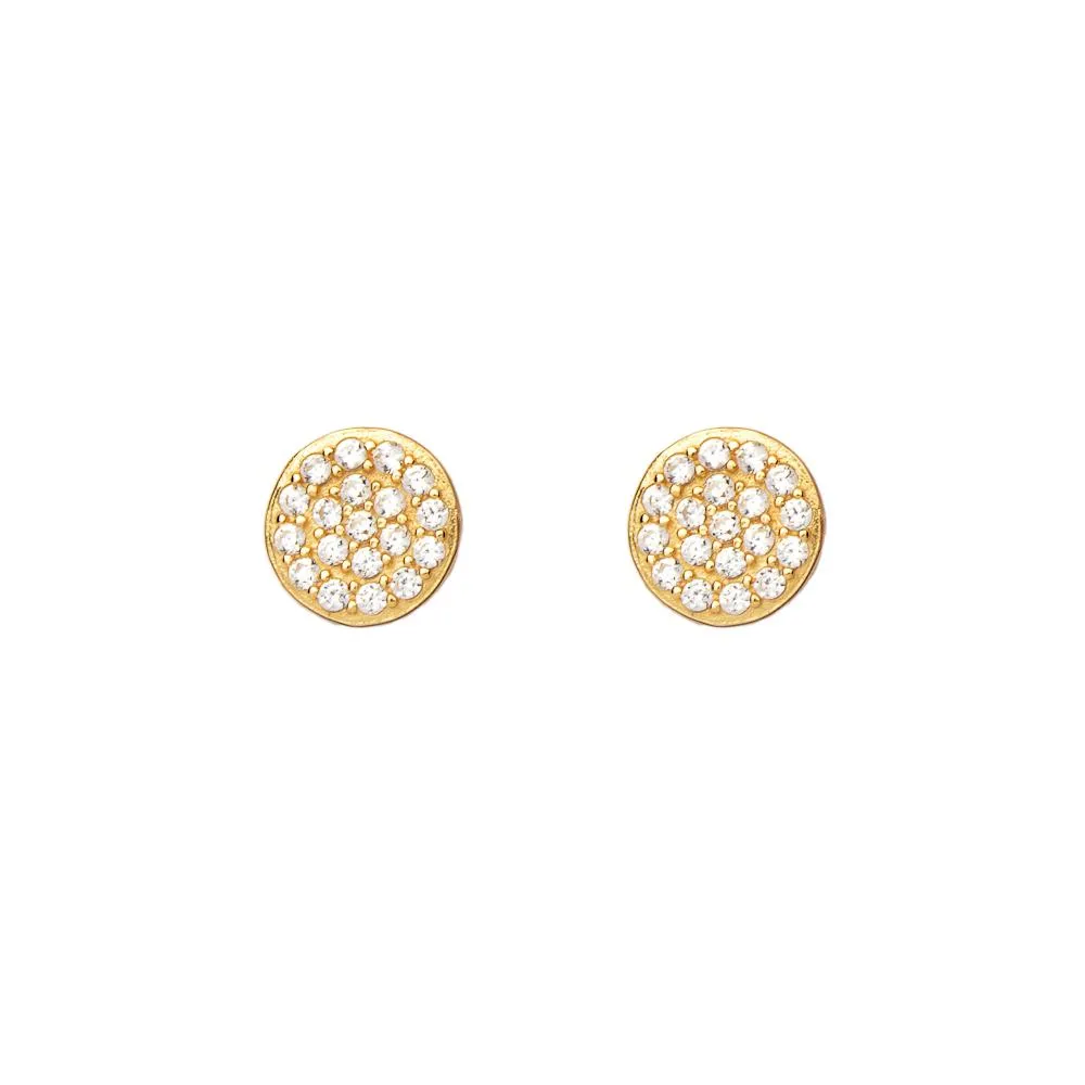 TINY DISC EARRING, GOLD