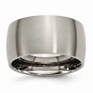 Titanium 12mm Brushed Wedding Band Ring