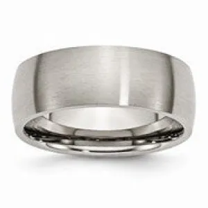 Titanium 8mm Brushed Wedding Band Ring