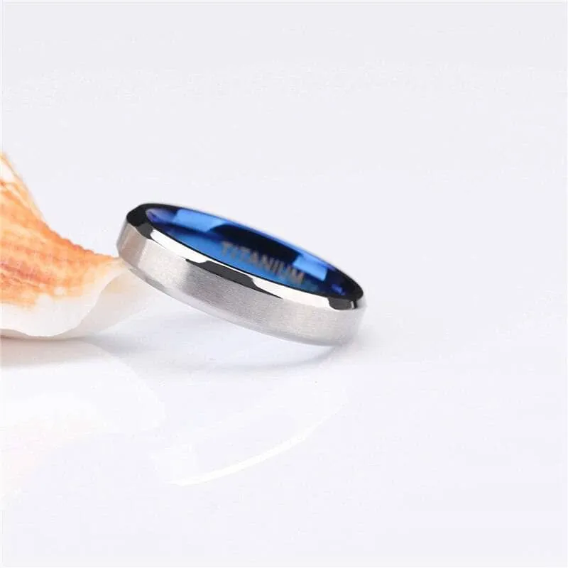 Titanium and Classic Blue Men's Wedding Band