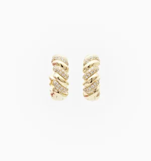 Twist Diamond Hoop Earrings