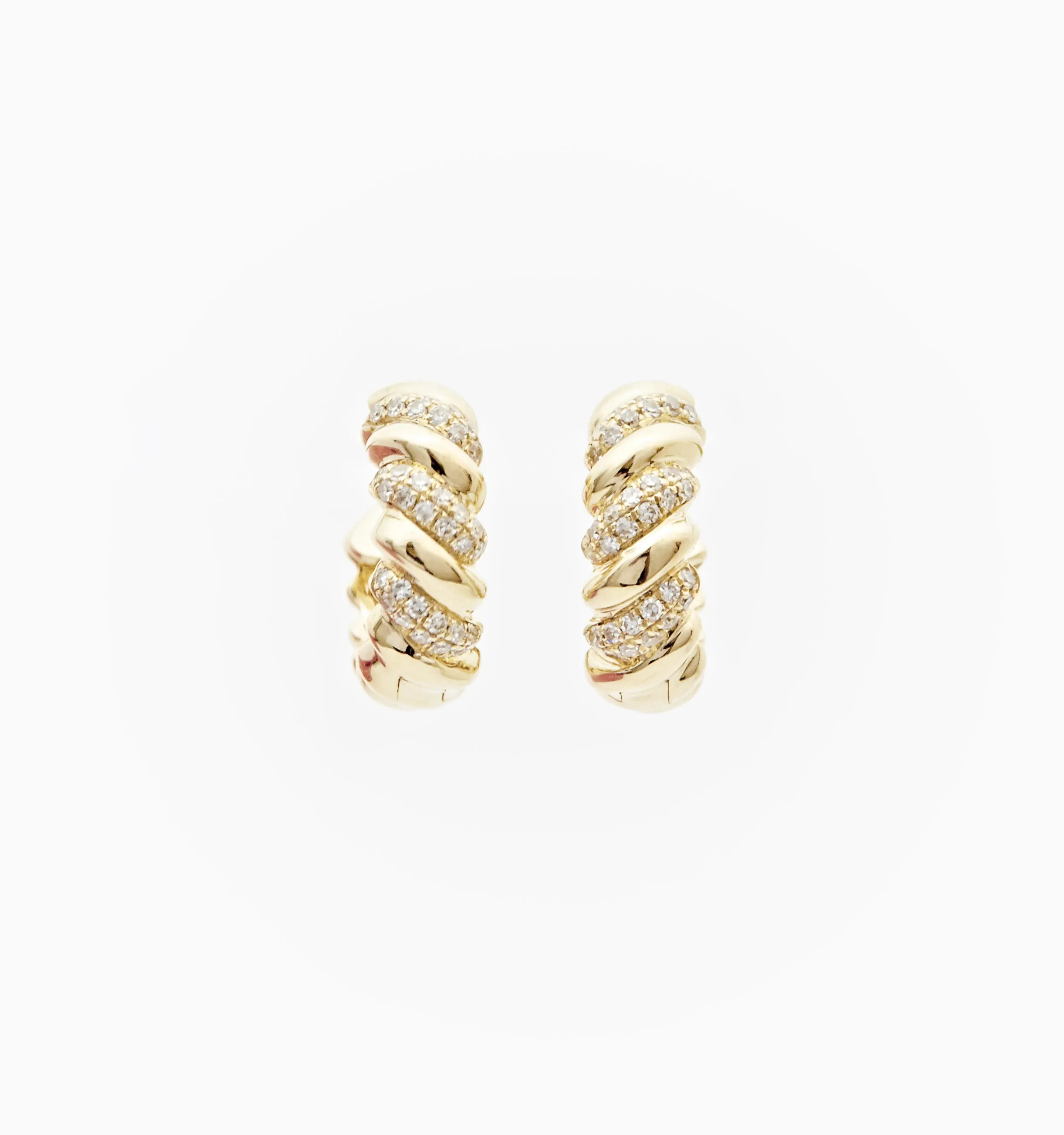 Twist Diamond Hoop Earrings