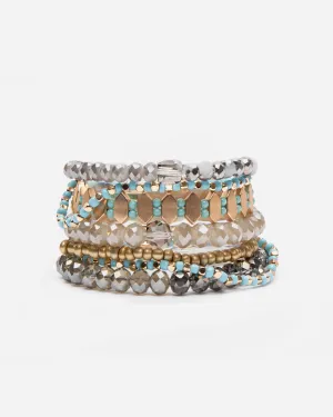 Val D'Lsere Beaded Stacked Bracelet