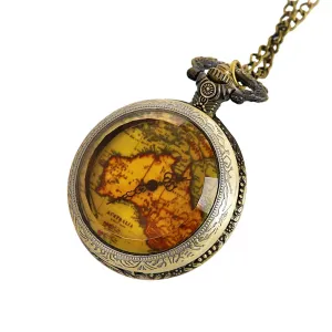 Vintage Bronze Australian Map Pocket Watch for Man or Woman