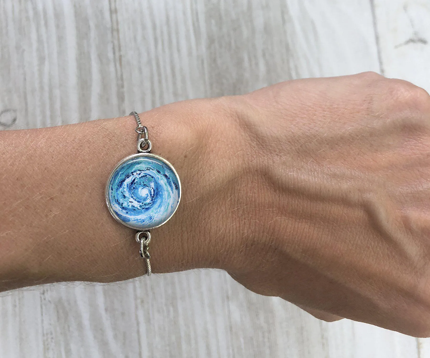 Wave Pendant Bracelet | Handmade Beach Jewelry