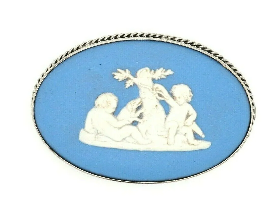 Wedgwood Sterling Silver Vintage Brooch - Made in England