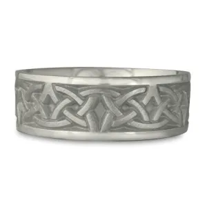 Wide Celtic Arches Wedding Ring in Palladium