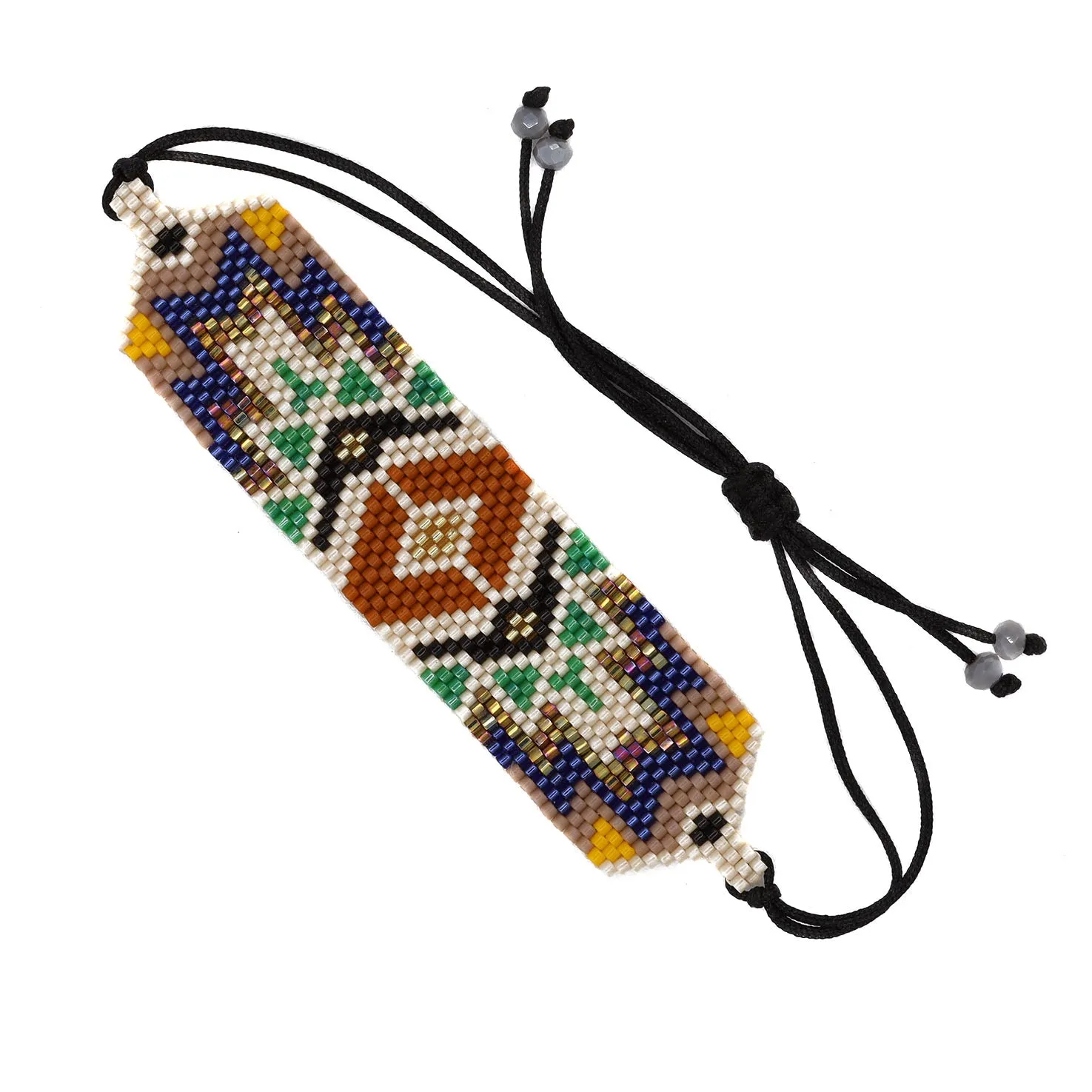 Wixárika Beaded Wide Adjustable Bracelet