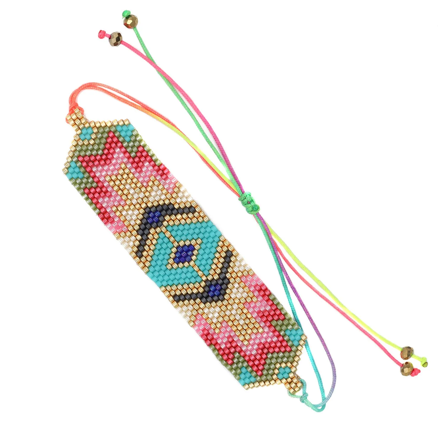 Wixárika Beaded Wide Adjustable Bracelet