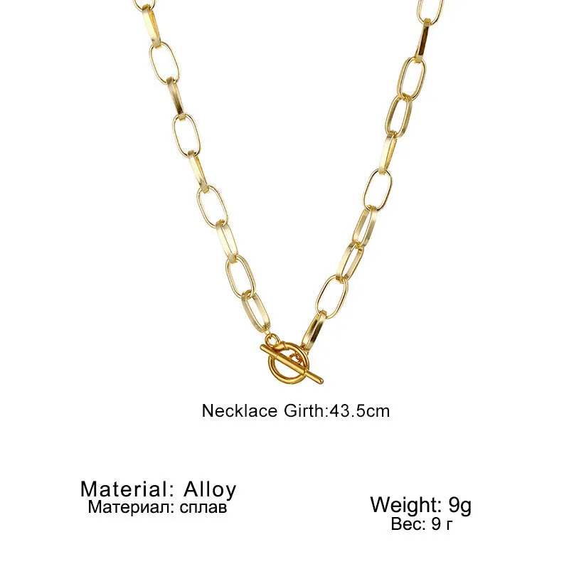 Women's Simple Hip Hop Alloy OT Buckle Necklace