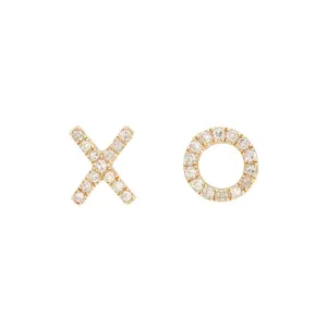 XO DIAMOND STUDS, GOLD